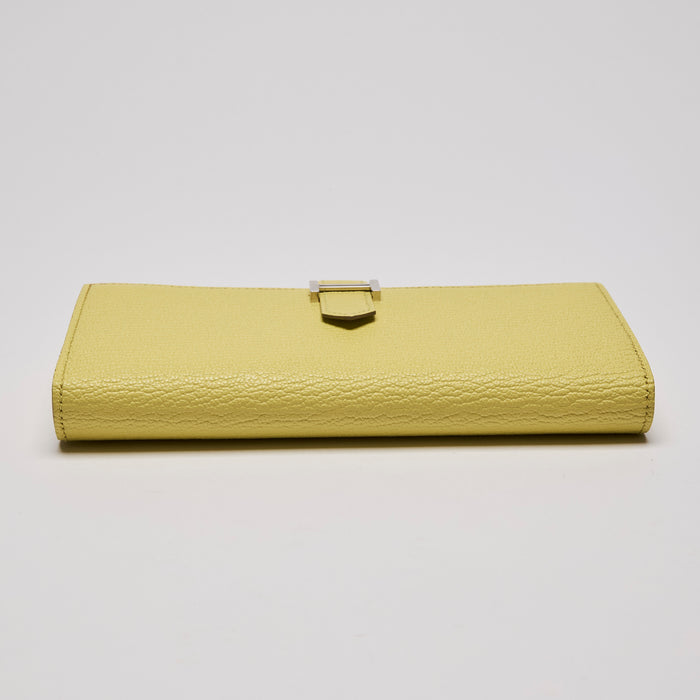 Hermes Chevre Mysore Bearn Gusset Long Wallet Yellow (Top)