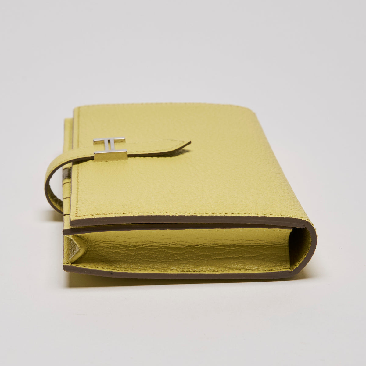 Hermes Chevre Mysore Bearn Gusset Long Wallet Yellow (side)