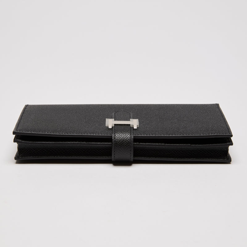 Hermes Bearn Gusset Long Wallet Black (top)