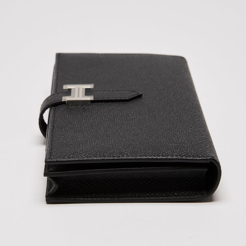 Hermes Bearn Gusset Long Wallet Black (Side)