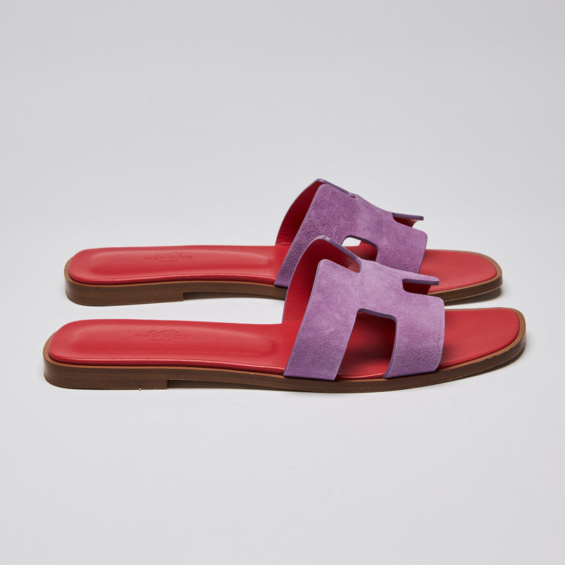 Hermes Oran Violet Parme Purple Sandals (side)