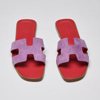 Hermes Oran Violet Parme Purple Sandals (front)