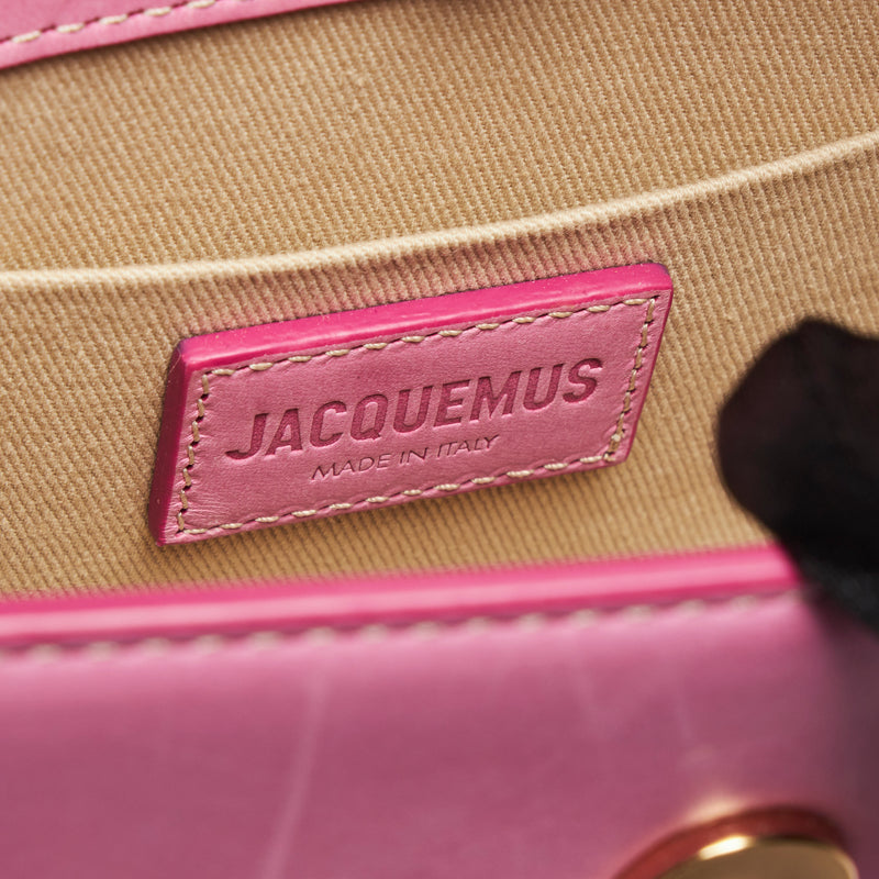 Pre-Loved Pink Leather Single Top Handle Mini Bag with Removable/Adjustable Shoulder Strap. (logo)