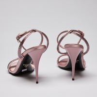 Prada Pink Satin Crystal Embellished Heels Size 39-back