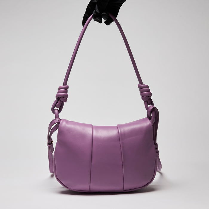 Loewe Shiny Nappa Calfskin Paseo Satchel Rockrose Purple (Back)