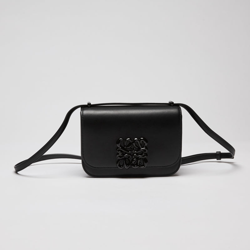 Loewe Small Goya Leather Crossbody Bag Black (Front)