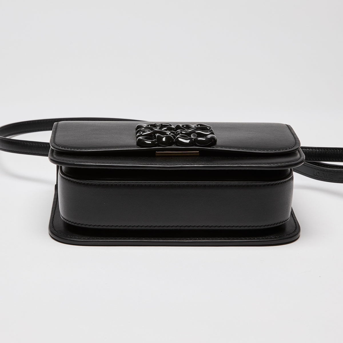 Loewe Small Goya Leather Crossbody Bag Black (Front)