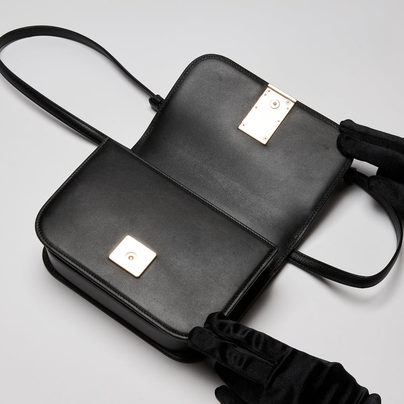 Loewe Small Goya Leather Crossbody Bag Black (Front)