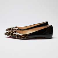 Louboutin Patent Leather Leopard Print Flats Size 40