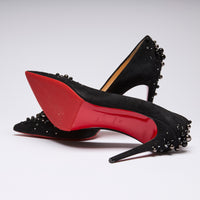 Christian Louboutin Black Suede Candidate Pumps with Faux Pearl Embellishment Size 41(bottom)