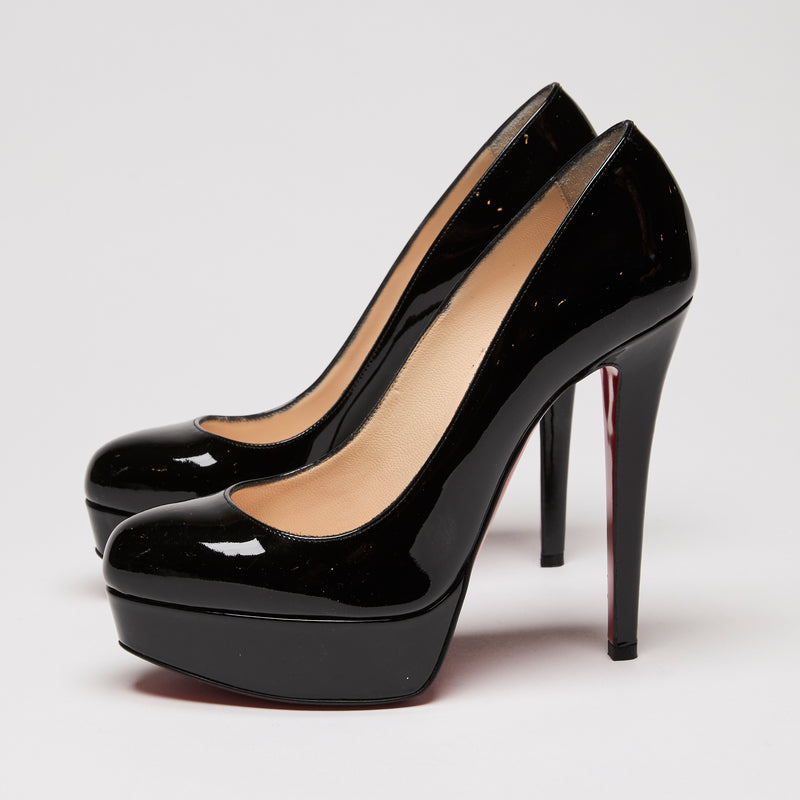 Louboutin Black Patent Leather Bianca Pump Heels Size 36.5