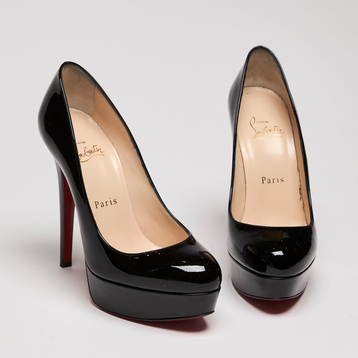 Louboutin Black Patent Leather Bianca Pump Heels Size 36.5