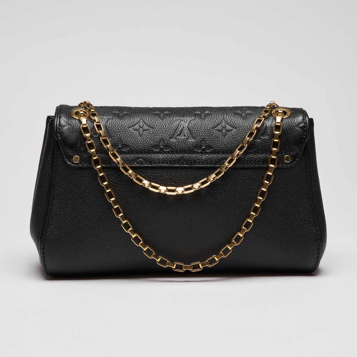 Pre-Loved Louis Vuitton Empreinte Black Leather Shoulder Chain Flap Bag  (Back)