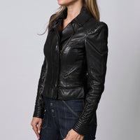 Louis Vuitton Black Biker Leather Jacket Size 38