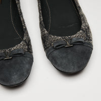 Louis Vuitton Tweed and Suede Flats, Size 38