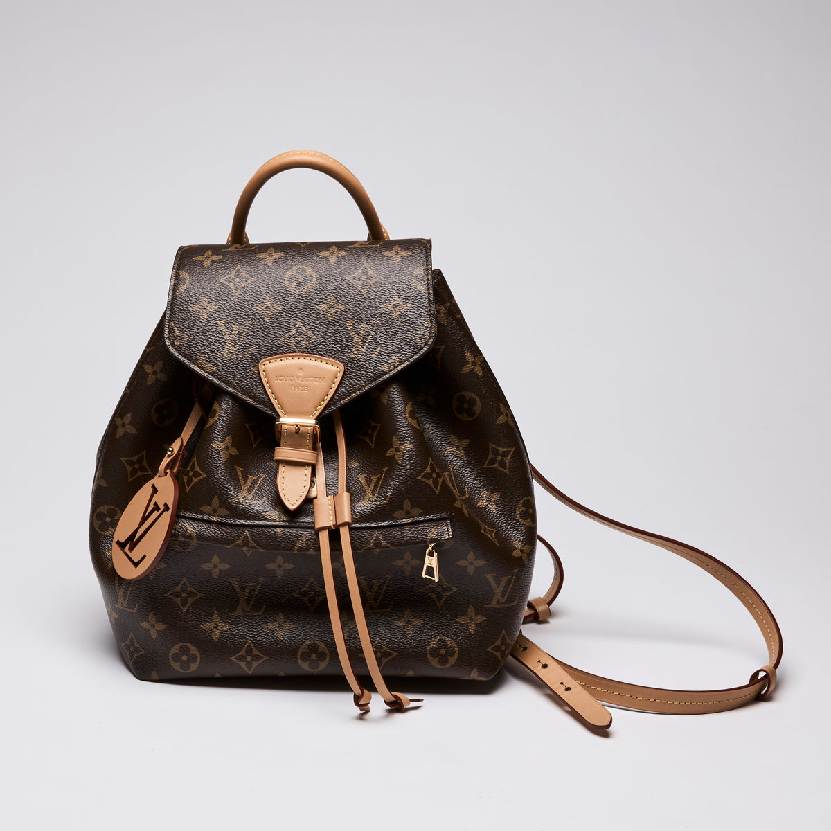 Louis Vuitton "Montsouris" PM Monogram and Leather Backpack