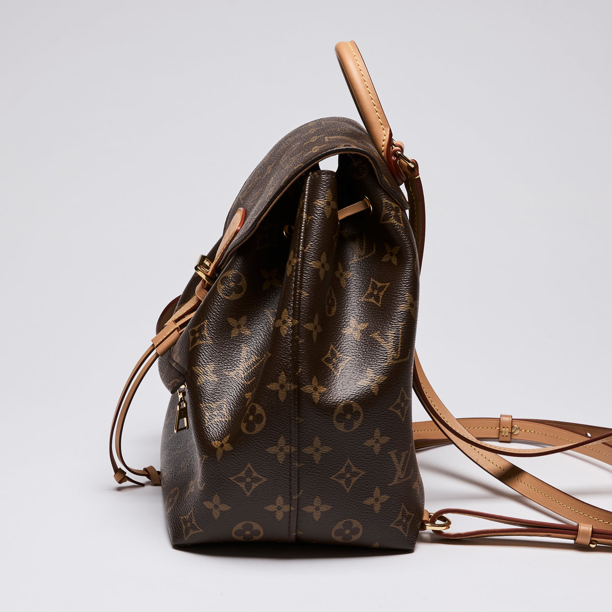 Louis Vuitton "Montsouris" PM Monogram and Leather Backpack