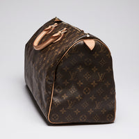 Louis Vuitton "Speedy" 40 Bag in Monogram and Leather