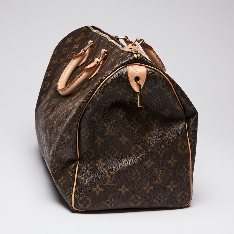 Louis Vuitton "Speedy" 40 Bag in Monogram and Leather