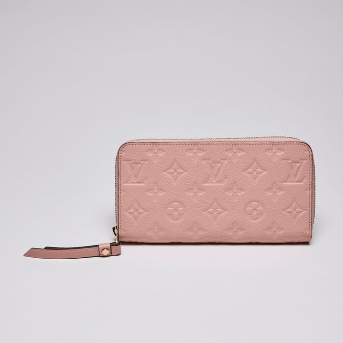 Louis Vuitton Embossed Monogram Pink Leather Zip Around Wallet