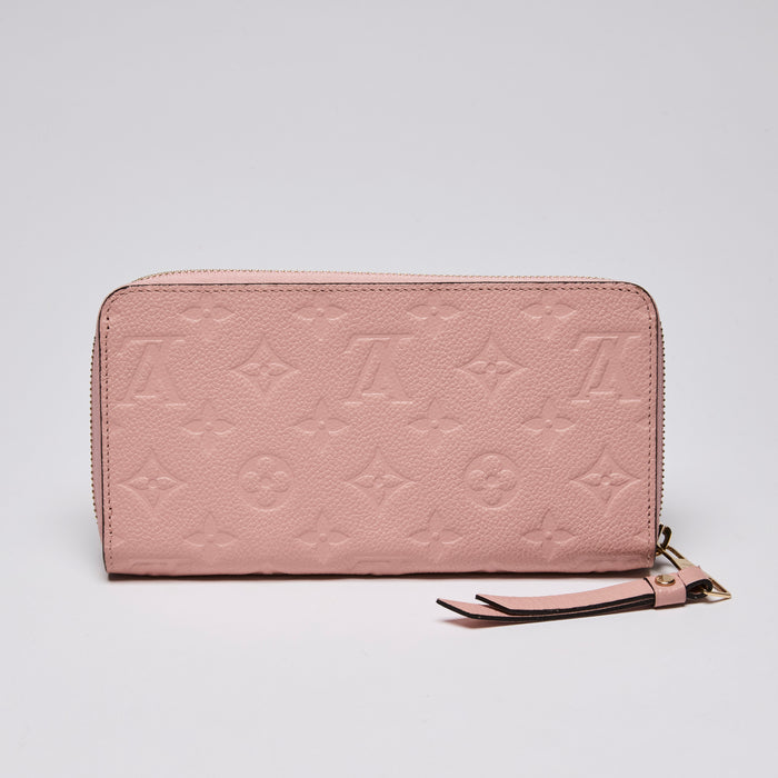 Louis Vuitton Embossed Monogram Pink Leather Zip Around Wallet