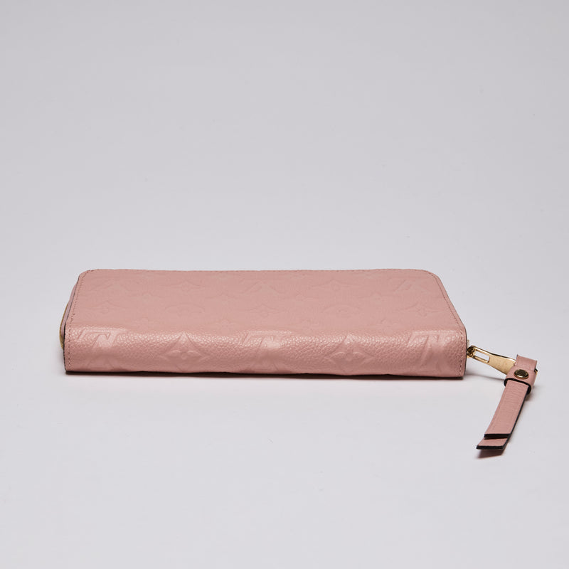 Louis Vuitton Embossed Monogram Pink Leather Zip Around Wallet