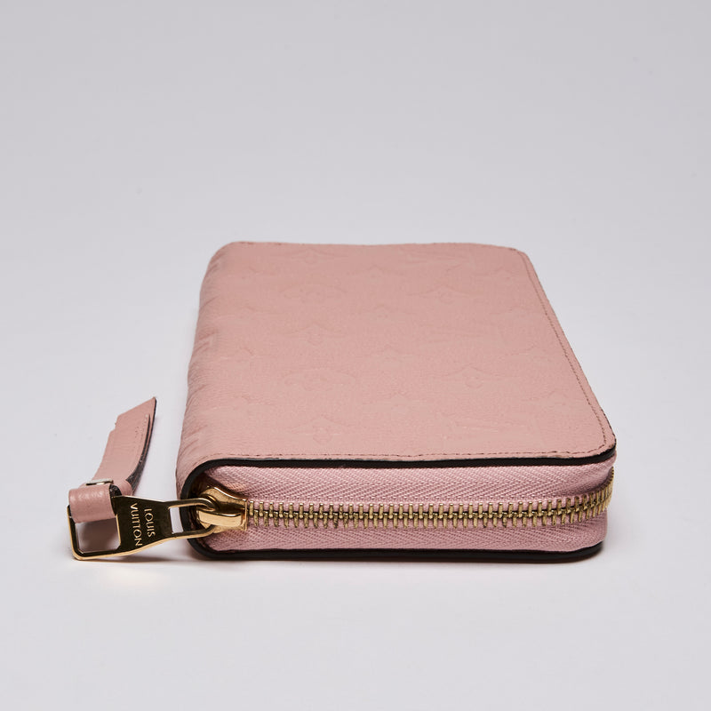 Louis Vuitton Embossed Monogram Pink Leather Zip Around Wallet