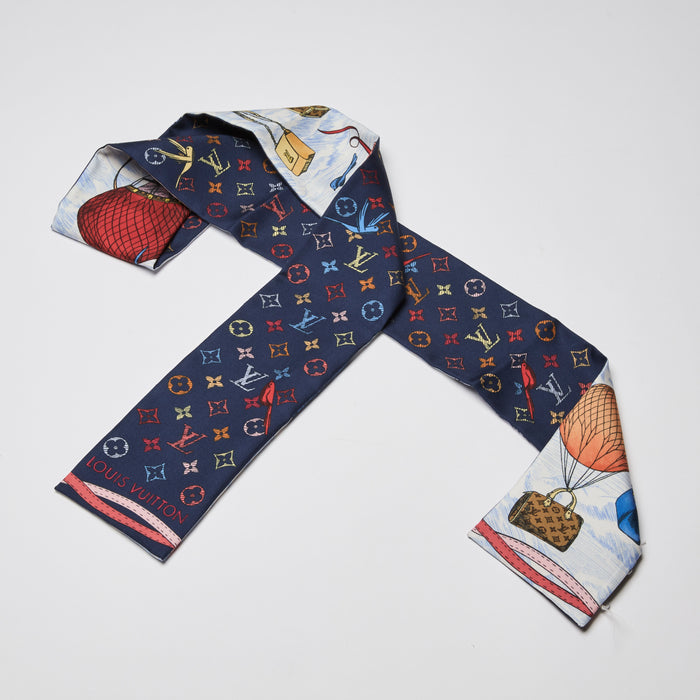 Louis Vuitton Printed and Monogram Silk Scarf