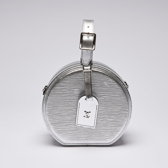 Louis Vuitton Metallic Epi Leather Petite Boite Silver (Front)
