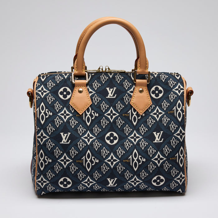 Louis Vuitton Navy Blue and White Monogram Jacquard 1854 Speedy Bag (Back)