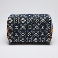 Louis Vuitton Navy Blue and White Monogram Jacquard 1854 Speedy Bag (Bottom)