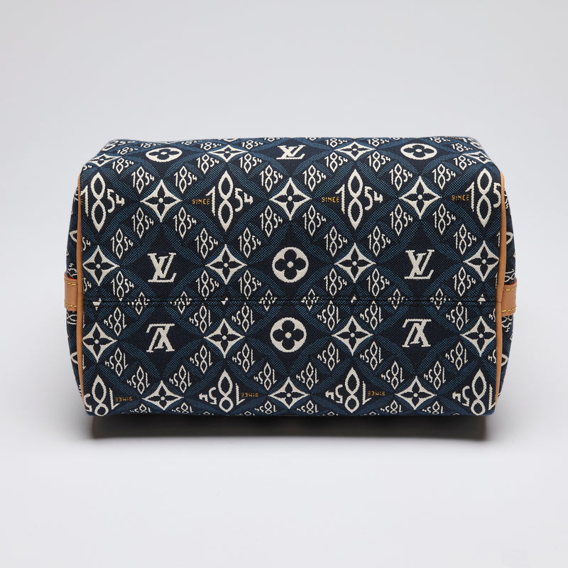 Louis Vuitton Navy Blue and White Monogram Jacquard 1854 Speedy Bag (Bottom)