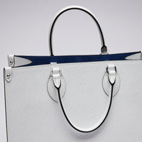 Excellent Pre-Loved White Embossed Leather Tote Bag.(handles)