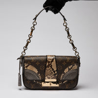 Louis Vuitton Limited Edition Python Monogramissime Pochette Flap Bag