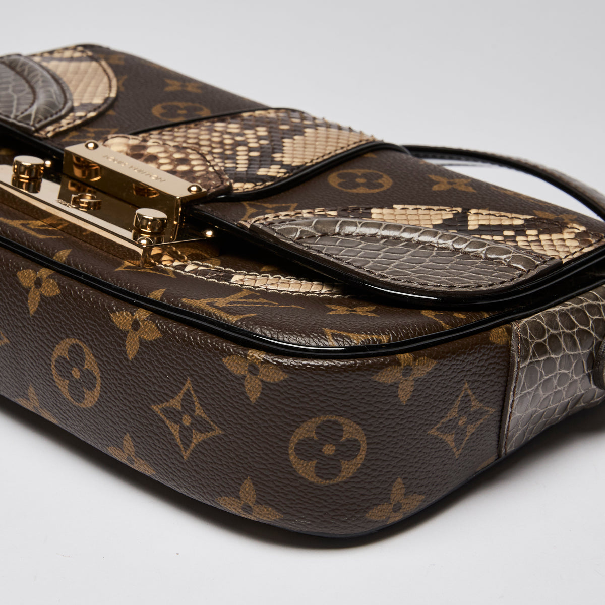 Louis Vuitton Limited Edition Python Monogramissime Pochette Flap Bag