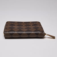 Louis Vuitton Damier Ebene Studded Zipper Coin Purse Rose Ballerine (Back)