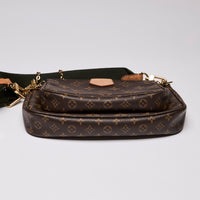 Louis Vuitton Monogram Multi Pochette with Green Thick Strap  (Bottom)