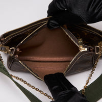 Louis Vuitton Monogram Multi Pochette with Green Thick Strap  (interior)