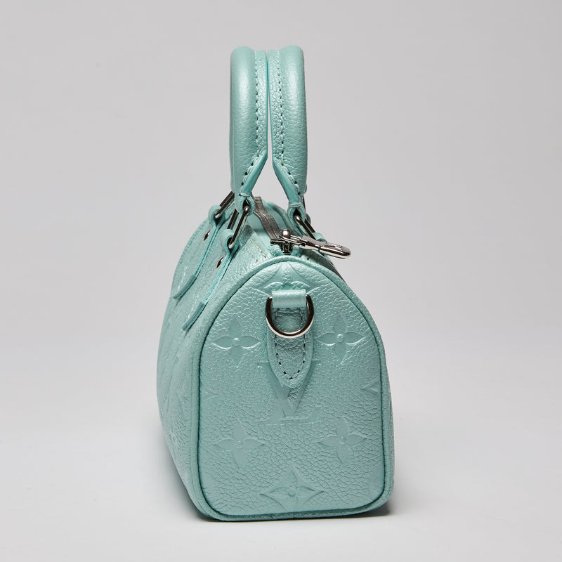 Louis Vuitton Nano Speedy Monogram Empreinte Pearly Lagoon Blue (Side)