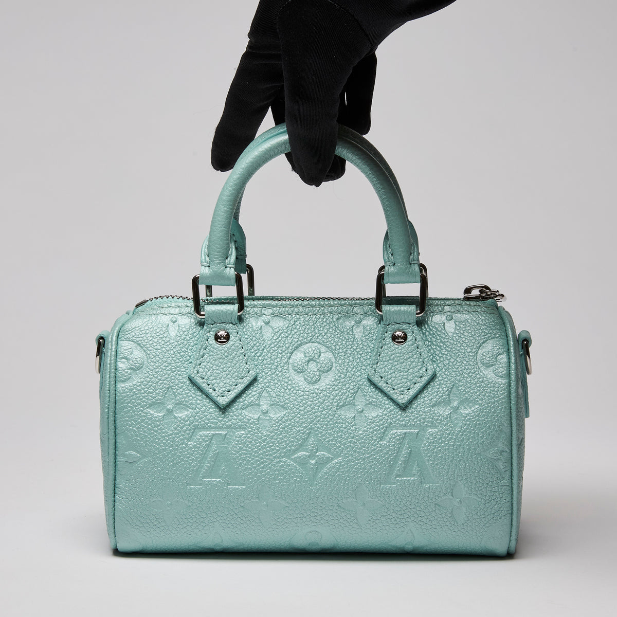 Louis Vuitton Nano Speedy Monogram Empreinte Pearly Lagoon Blue (Front)