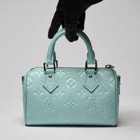 Louis Vuitton Nano Speedy Monogram Empreinte Pearly Lagoon Blue (Front)