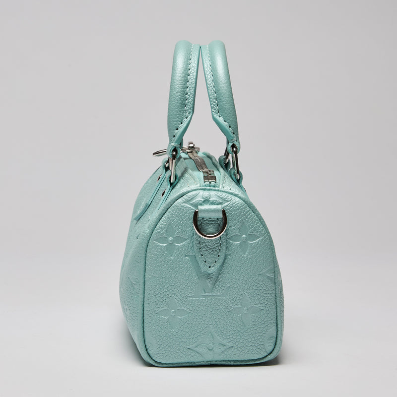 Louis Vuitton Nano Speedy Monogram Empreinte Pearly Lagoon Blue (Side)