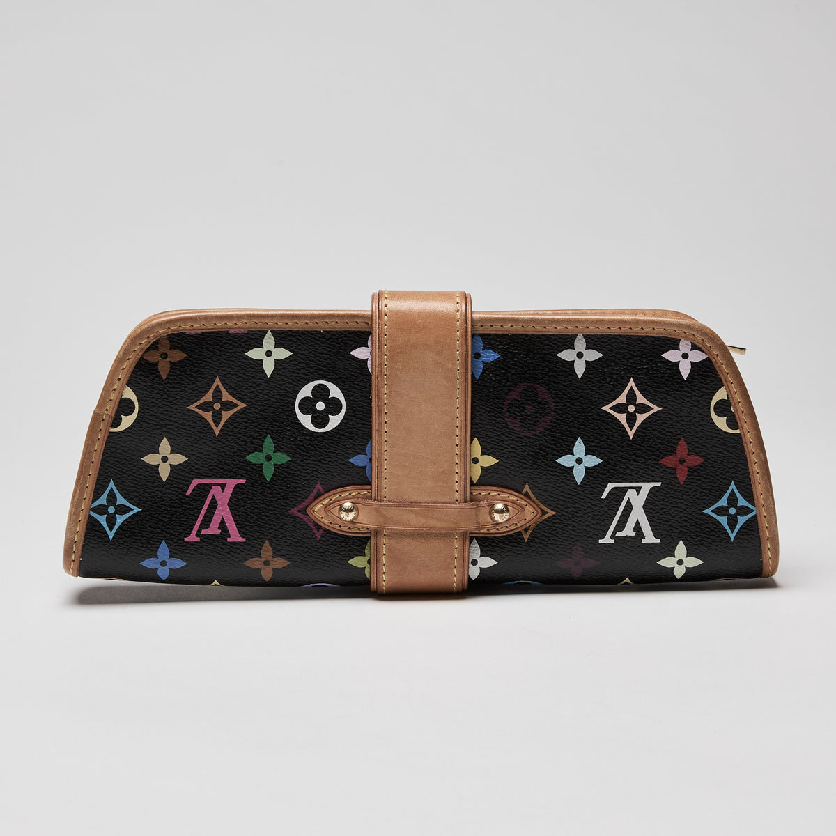 Louis Vuitton Shirley Multi-Color Monogram Clutch Black (Front)