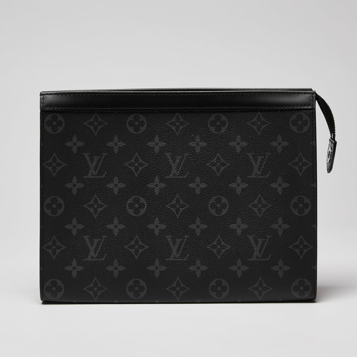 Louis Vuitton Black & Grey Monogram Eclipse Voyage Clutch (Front)