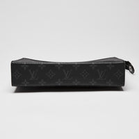 Louis Vuitton Black & Grey Monogram Eclipse Voyage Clutch  (Bottom)