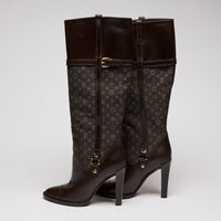 LV Brown Canvas and Leather Boots(side)