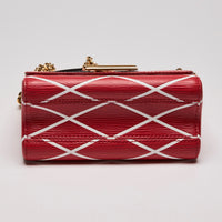 LV Red Twist Leather Crossbody Bag W/ Gold LV Lock(bottom)