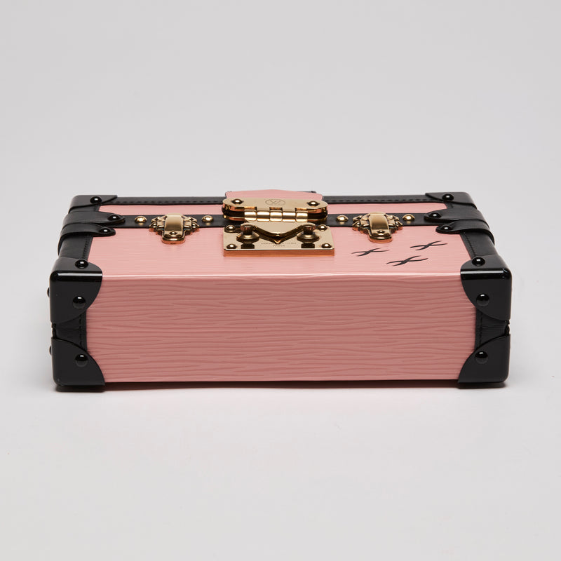 LV Pink Petite Malle Leather Bag(bottom)