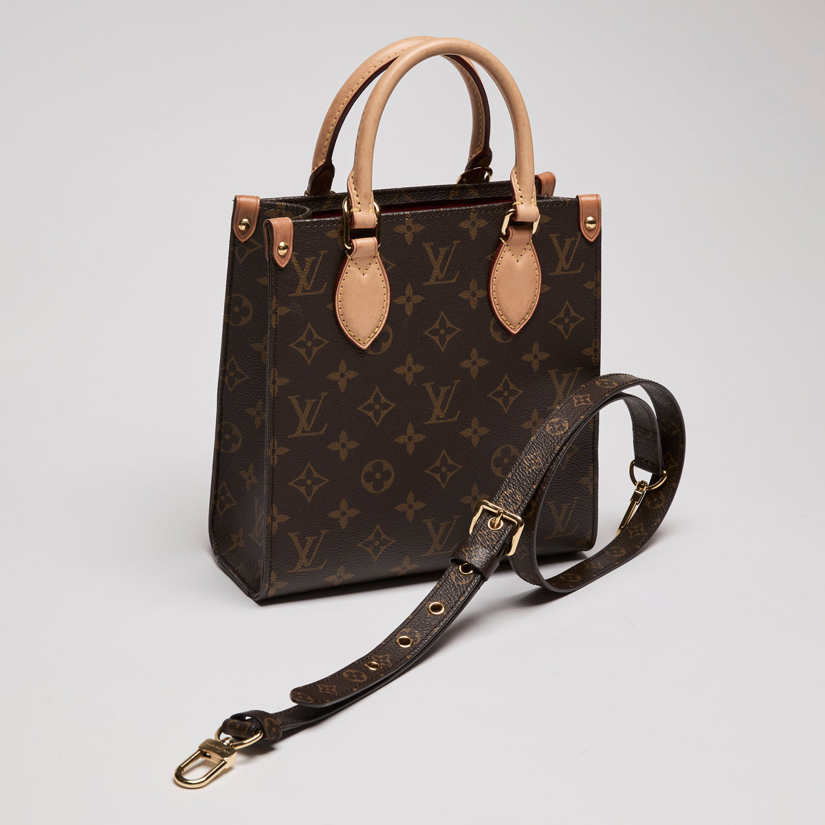 LV Mini Sac Plat BB Monogram Tote Bag(front)