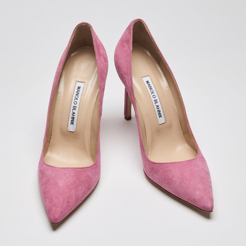 Manolo Pink Suede BB Pumps Size 38